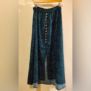 SHEIN Dark Green Polka Dot Maxi Skirt✨Plus Size 2X/18-22W